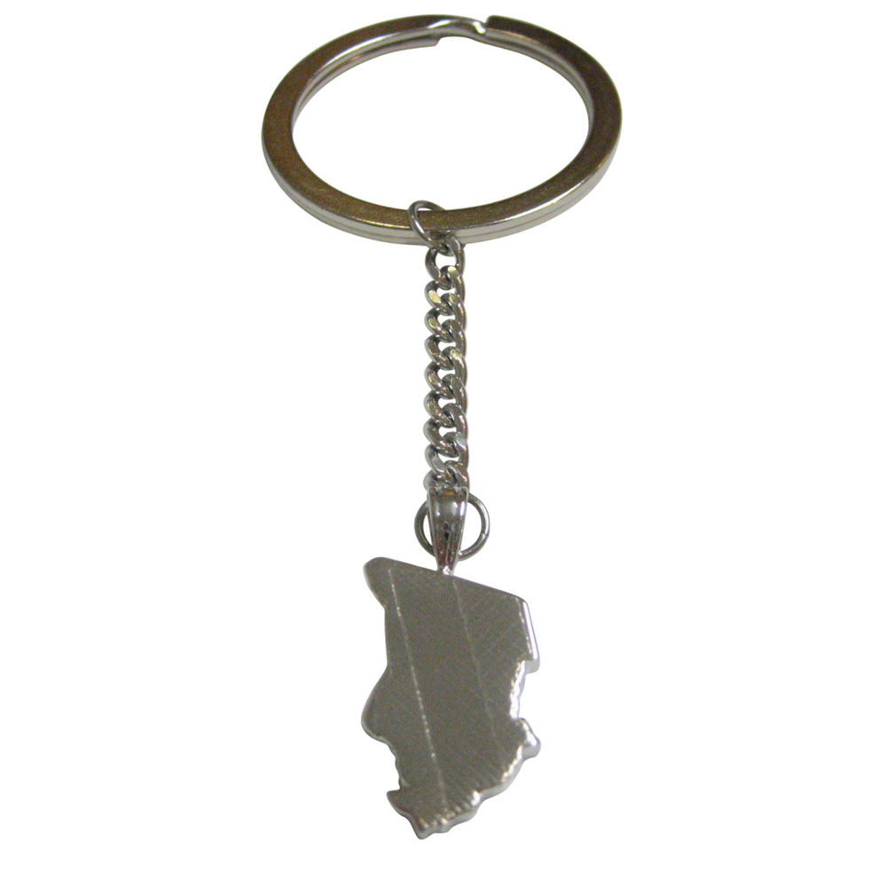 Chad Map Shape And Flag Design Pendant Keychain - image 1